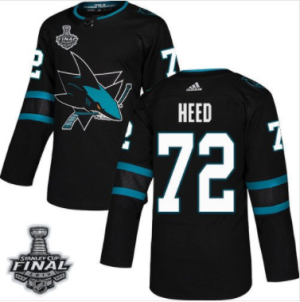 Sharks #72 Tim Heed Schwarz 2019 Stanley Cup Final Stitched